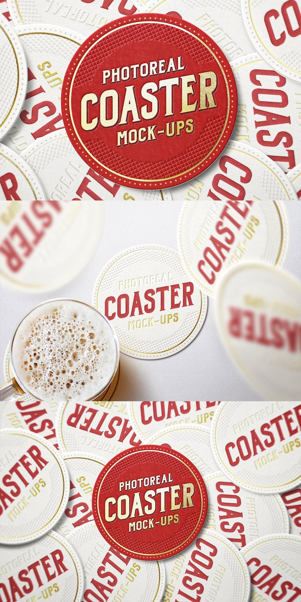 Photoreal Coaster Mockups PSD