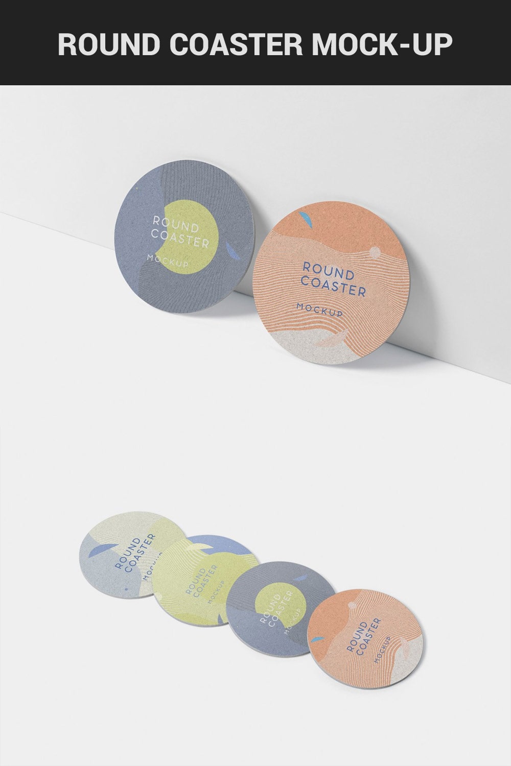 Minimal Round Coaster Mock-Up PSD