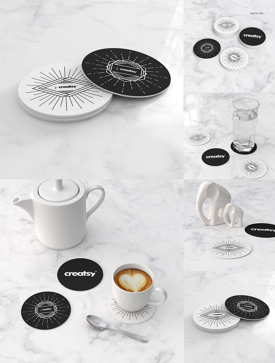 Round Coasters Mockup Set