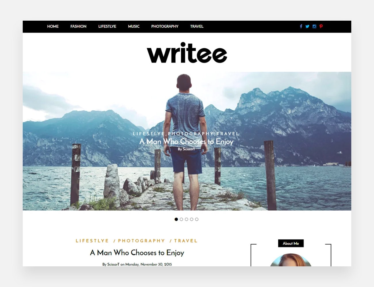 Writee Free WordPress Themes for Writers