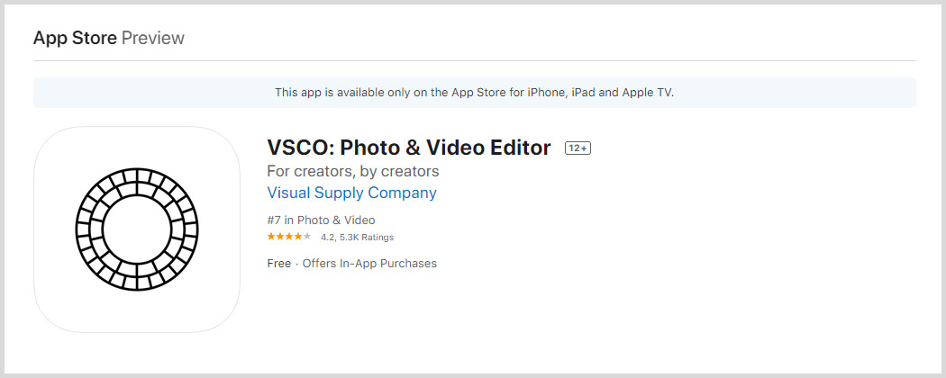 VSCO iOS App